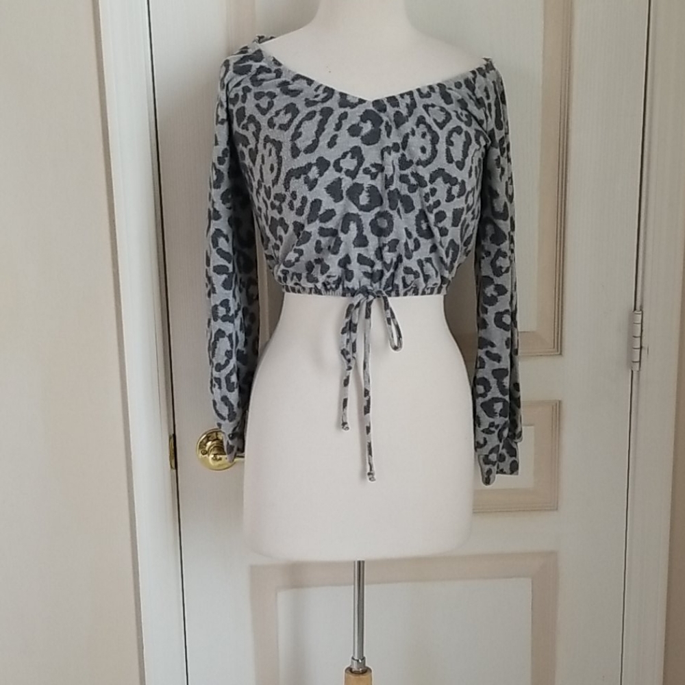 Fashion Nova Leopard Crop Top - Picture 2 of 5